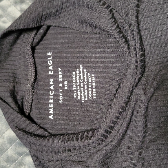 AE Black Mock Neck Long Sleeve Top - Picture 3 of 3